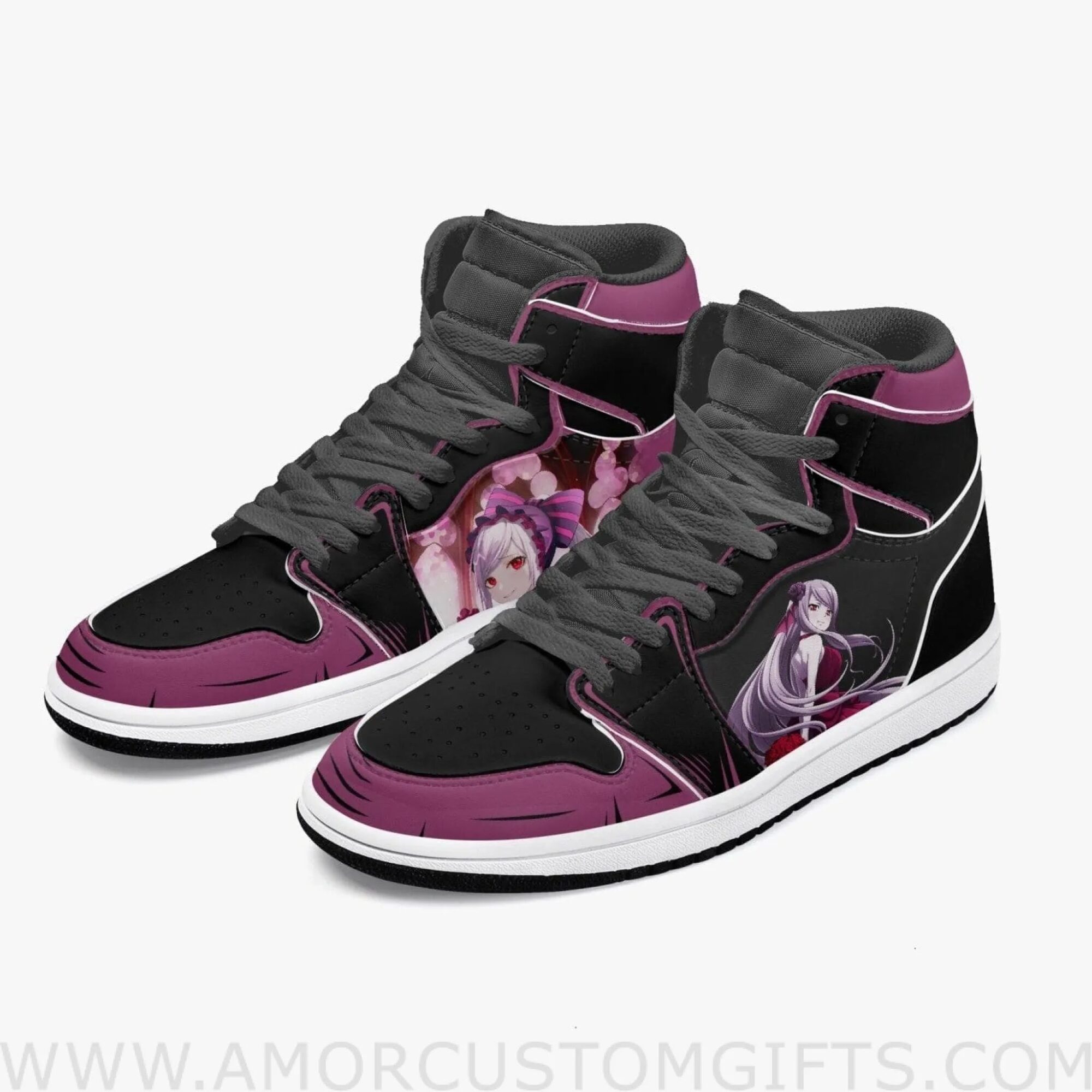 Custom Overlord Shalltear JD1 Anime Sneakers Mid 1 Basketball Shoes