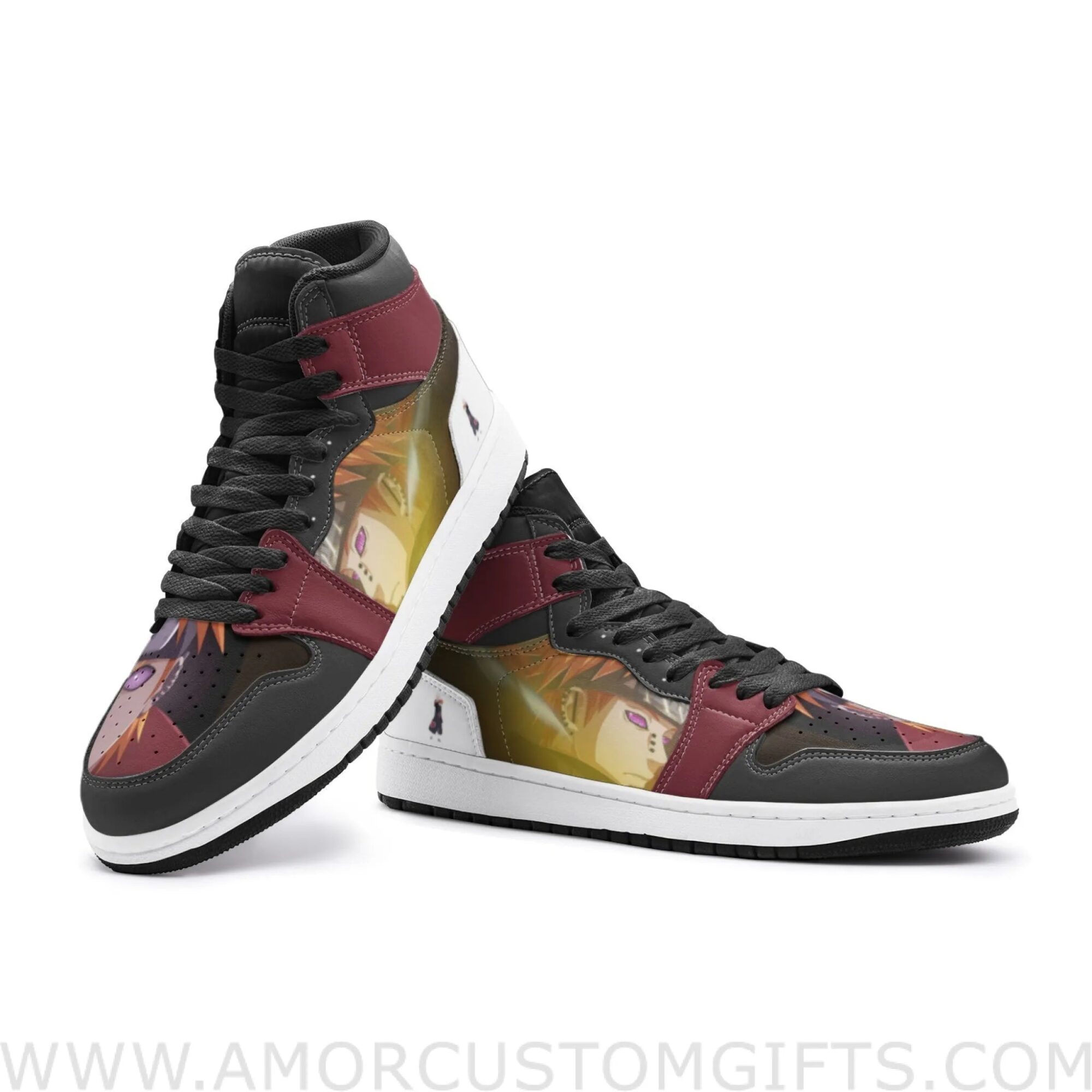 Custom Pain Ninja V2 Mid Top Basketball Sneakers Shoes | Personalizable Anime Fan Sneakers