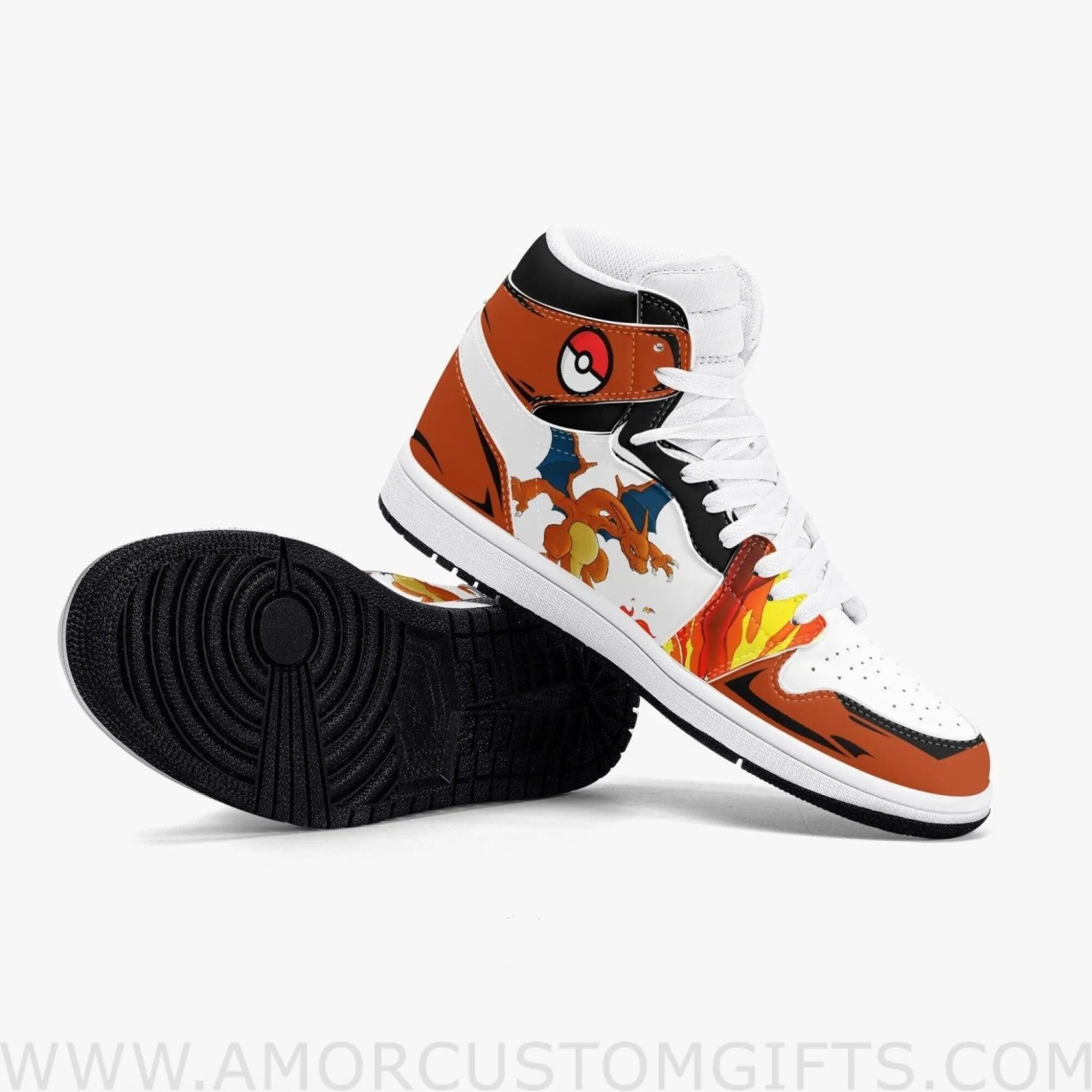 Custom Pokemon Charizard JD1 Anime Sneakers Mid 1 Basketball Shoes