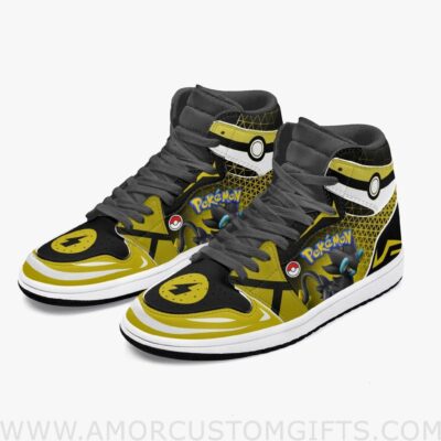 Custom Pokemon Luxray JD1 Anime Sneakers Mid 1 Basketball Shoes