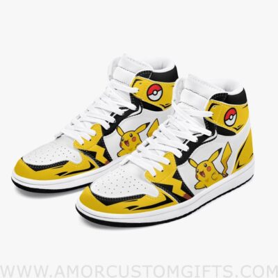 Custom Pokemon Pikachu JD1 Anime Sneakers Mid 1 Basketball Shoes