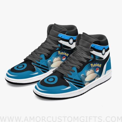 Custom Pokemon Snorlax JD1 Anime Sneakers Mid 1 Basketball Shoes