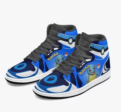 Custom Pokemon Squirtle JD1 Anime Sneakers Mid 1 Basketball Shoes