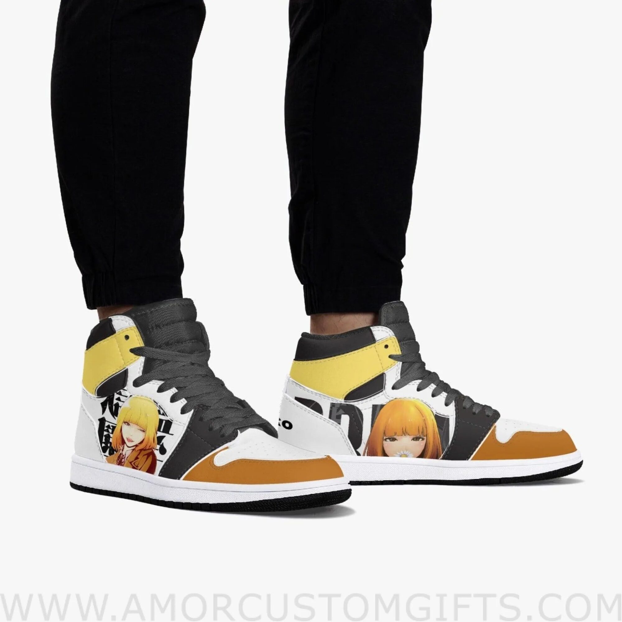 Custom Prison School Hana Midorikawa JD1 Anime Sneakers Mid 1 Basketball Shoes