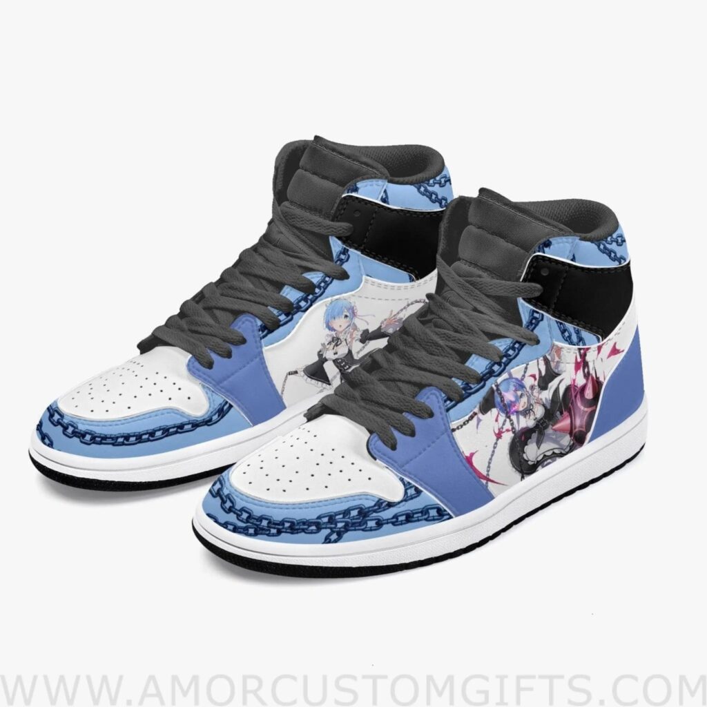 Custom Re:Zero Rem JD1 Anime Sneakers Mid 1 Basketball Shoes