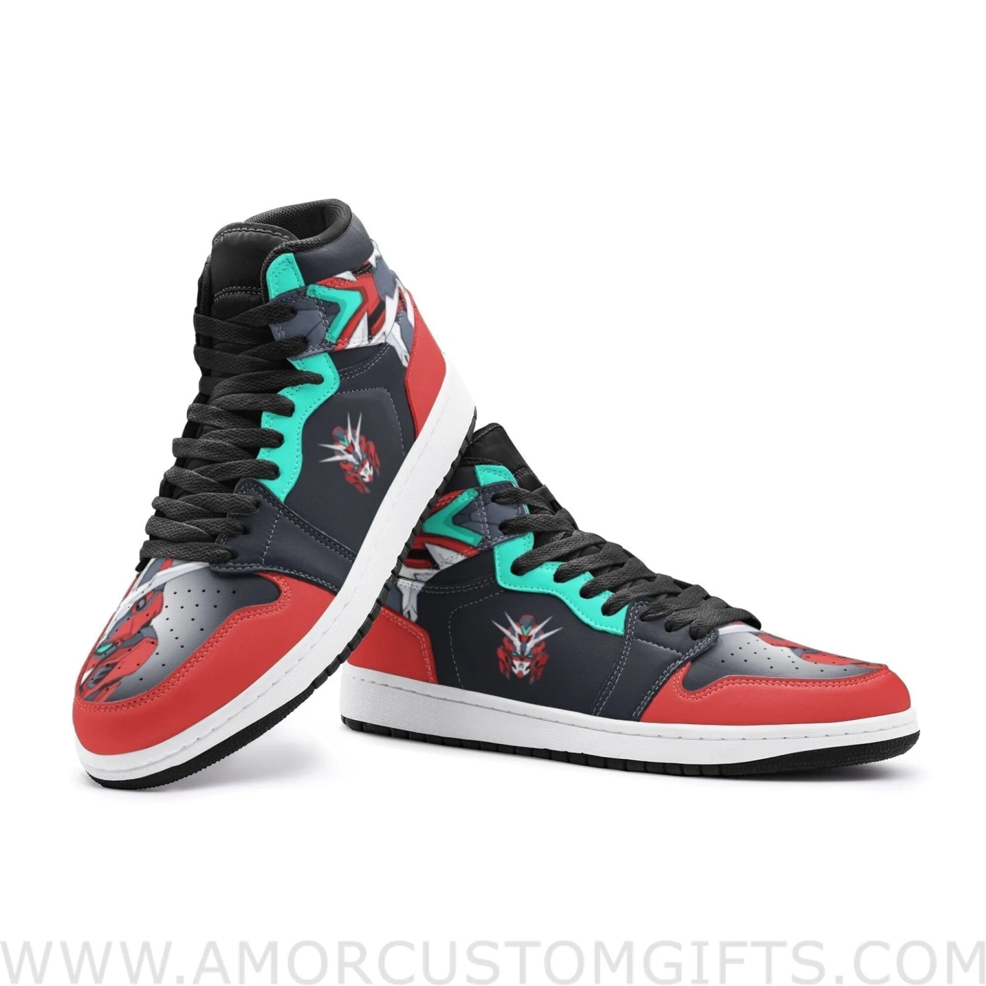 Custom RX-93-V2 Gundam Mid Top Basketball Sneakers Shoes | Personalizable Anime Fan Sneakers