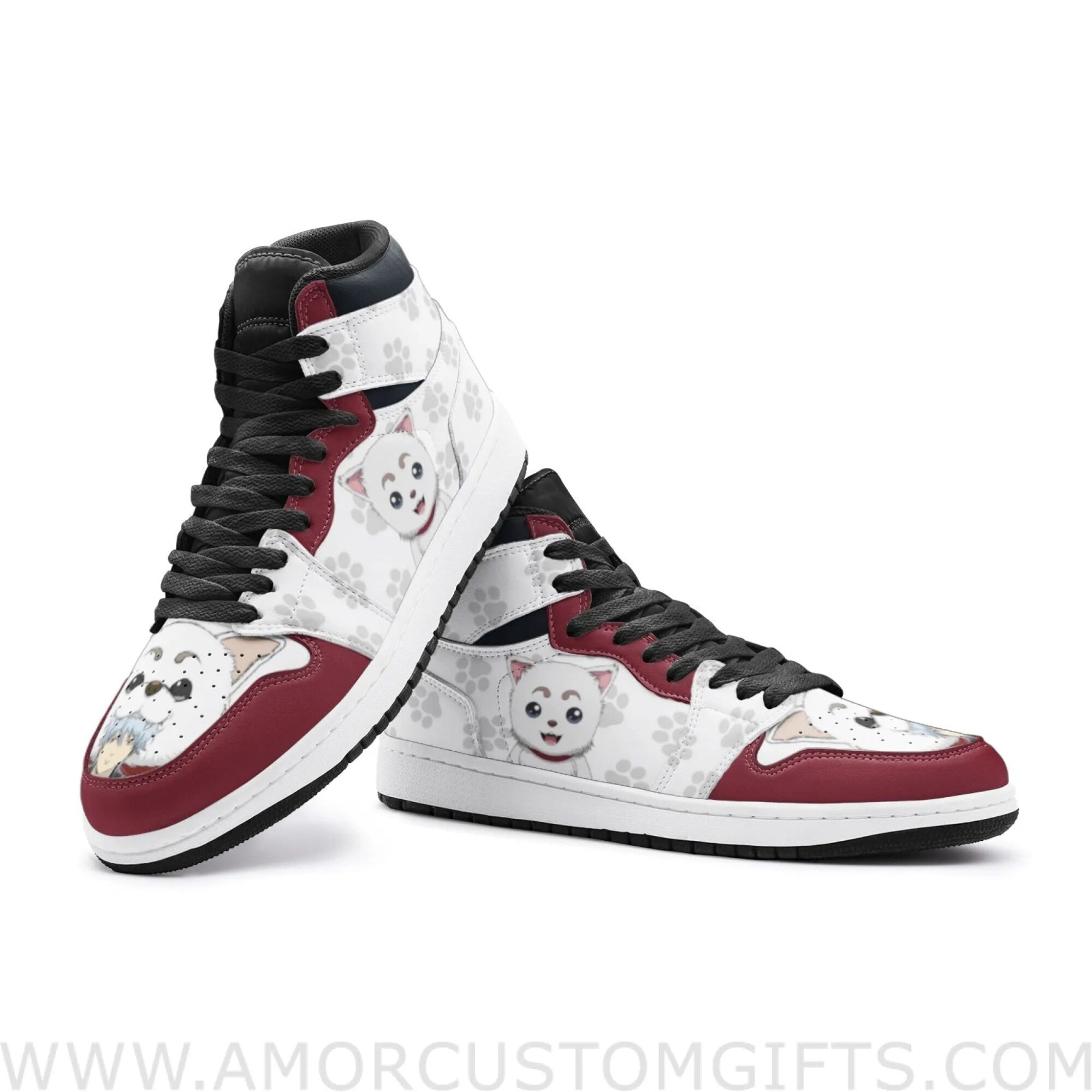 Custom Sadaharu Gintama Mid Top Basketball Sneakers Shoes | Personalizable Anime Fan Sneakers