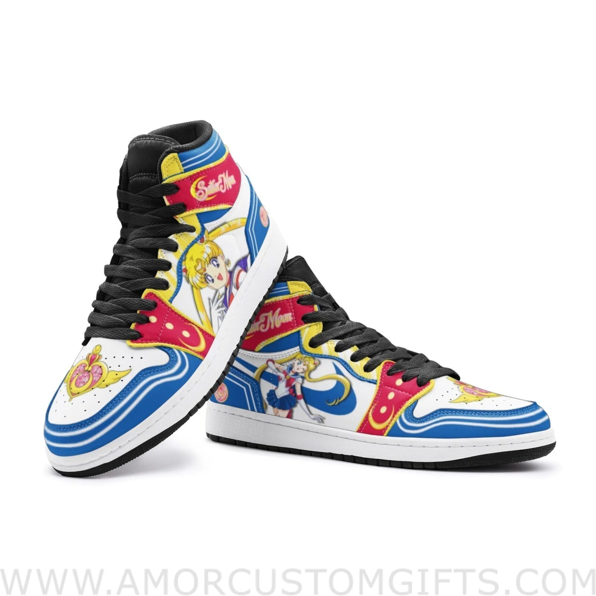 Custom Sailor Moon Mid Top Basketball Sneakers Shoes | Personalizable Anime Fan Sneakers