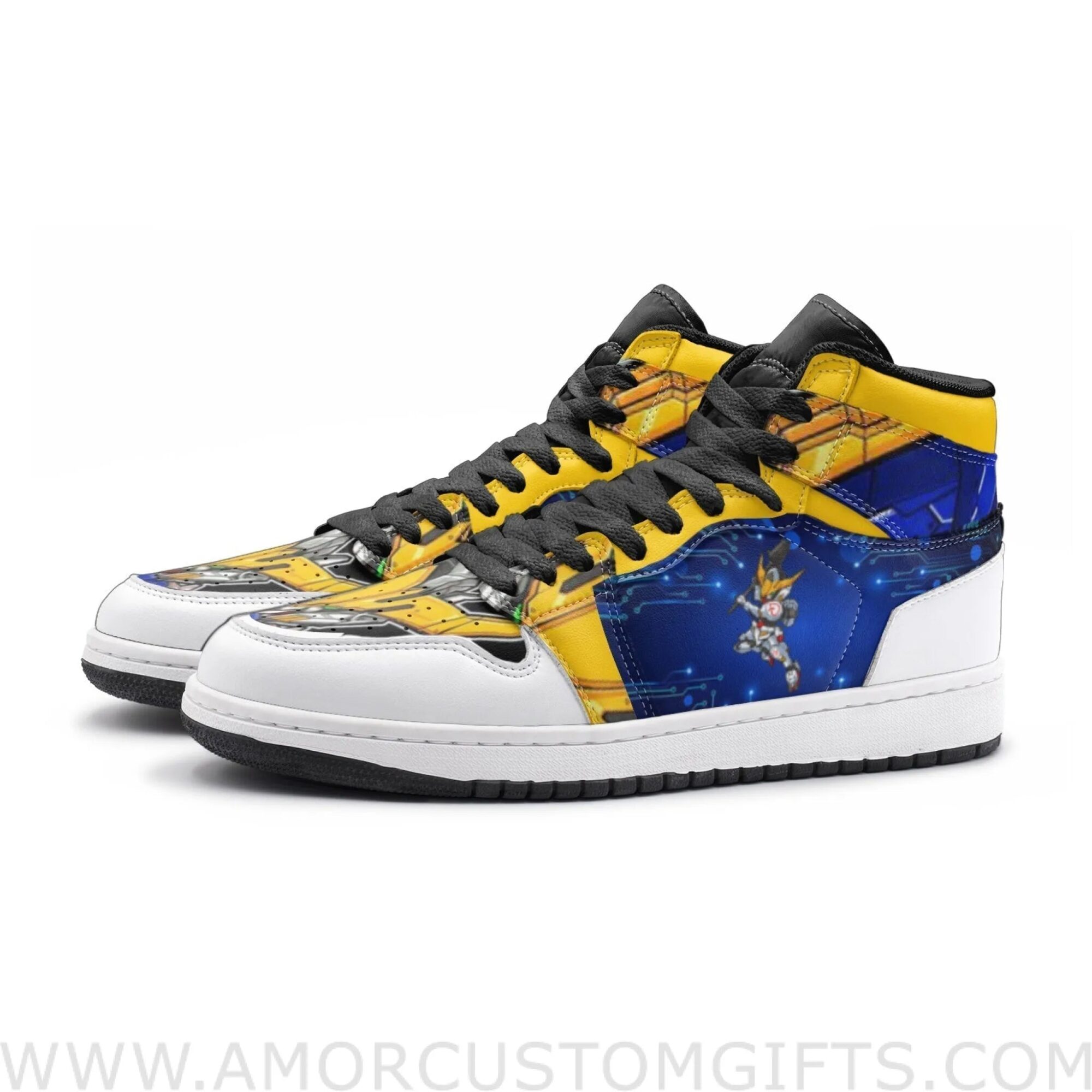 Custom SD Barbatos Gundam Mid Top Basketball Sneakers Shoes | Personalizable Anime Fan Sneakers