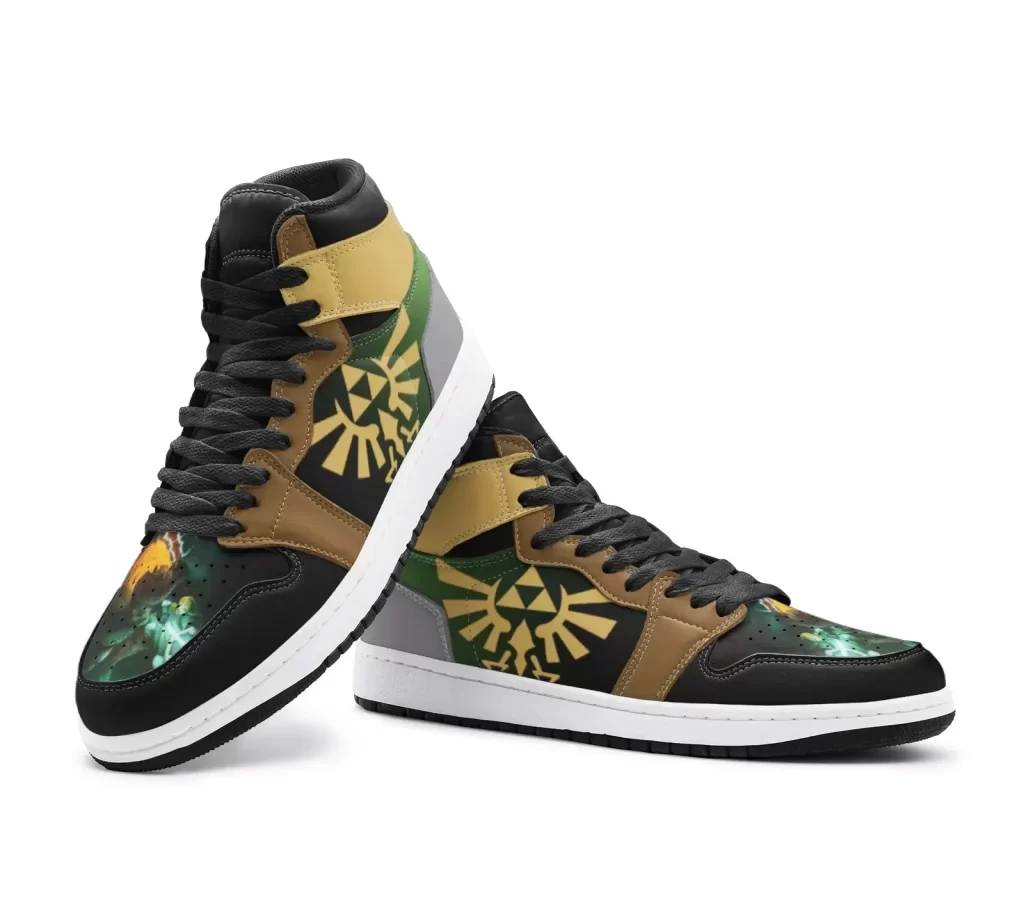 Custom Showdown Battle Zelda Mid Top Basketball Sneakers Shoes | Personalizable Anime Fan Sneakers