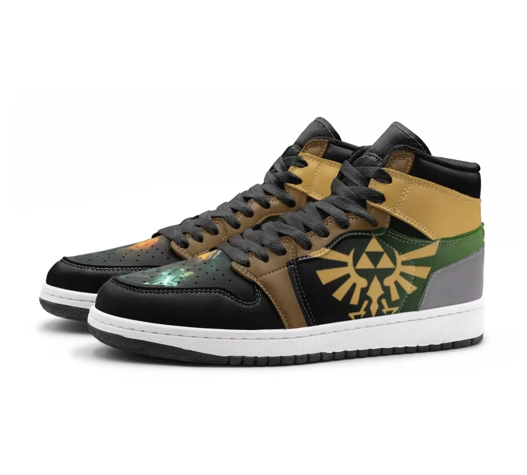 Custom Showdown Battle Zelda Mid Top Basketball Sneakers Shoes | Personalizable Anime Fan Sneakers