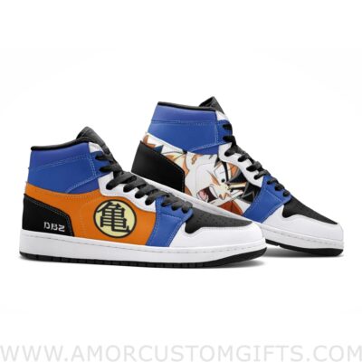 Custom Son Goku Dragonball Z Mid Top Basketball Sneakers Shoes | Personalizable Anime Fan Sneakers