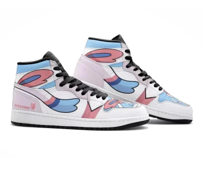 Custom Sylveon Pokemon V3 Mid Top Basketball Sneakers Shoes | Personalizable Anime Fan Sneakers