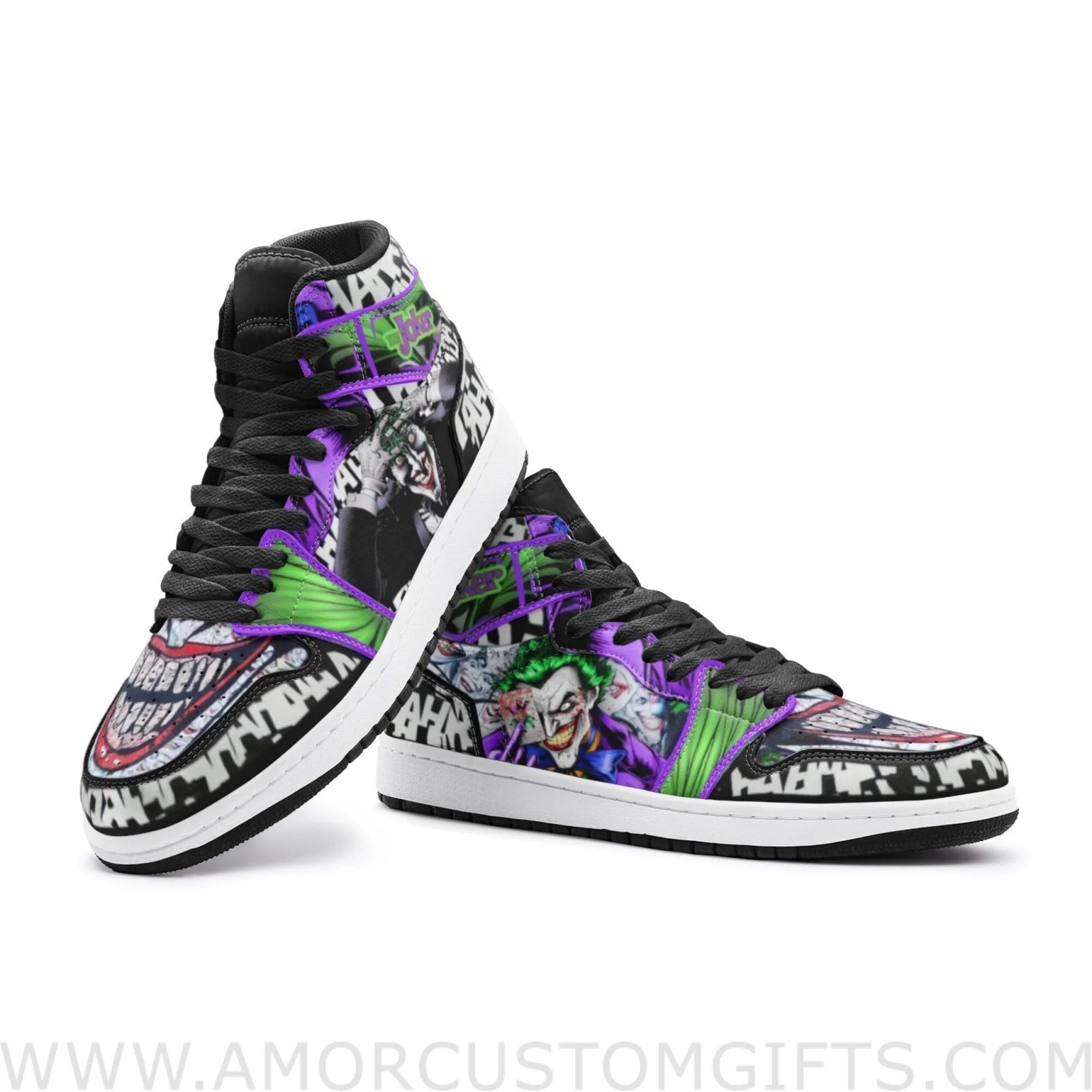 Custom The Joker Mid Top Basketball Sneakers Shoes | Personalizable Anime Fan Sneakers