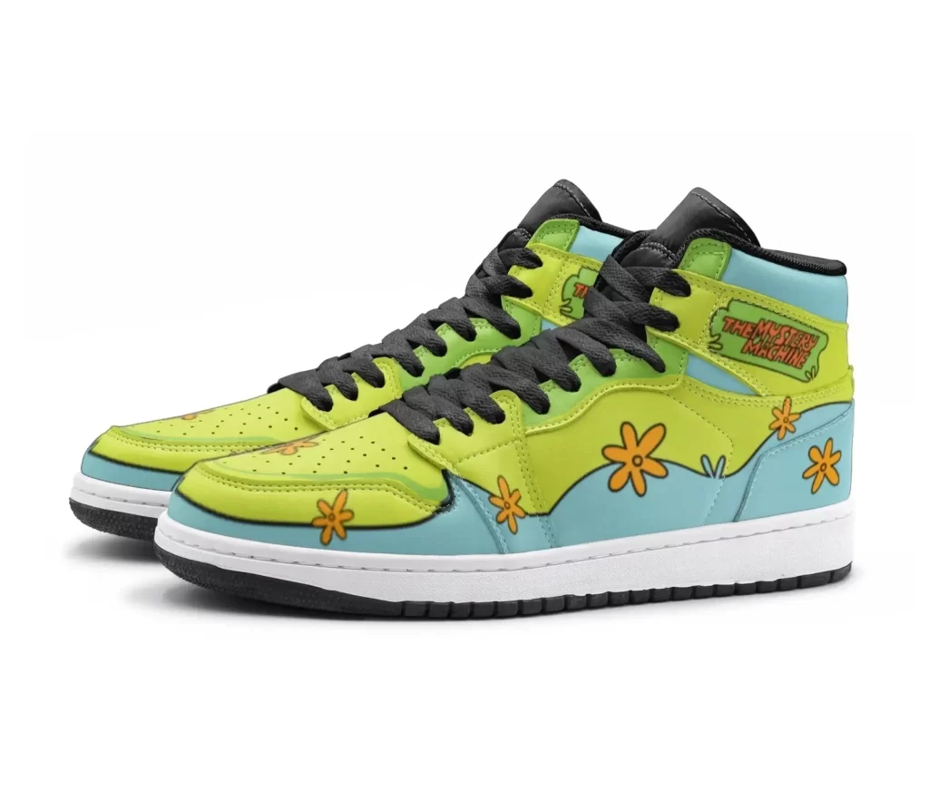 Custom The Mystery Machine Scooby Doo Mid Top Basketball Sneakers Shoes | Personalizable Anime Fan Sneakers