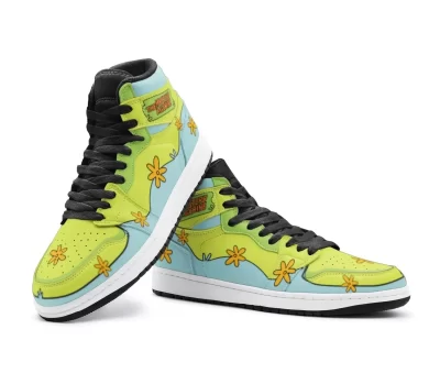 Custom The Mystery Machine Scooby Doo Mid Top Basketball Sneakers Shoes | Personalizable Anime Fan Sneakers