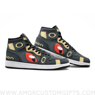 Custom Umbreon V1 Pokemon Mid Top Basketball Sneakers Shoes | Personalizable Anime Fan Sneakers