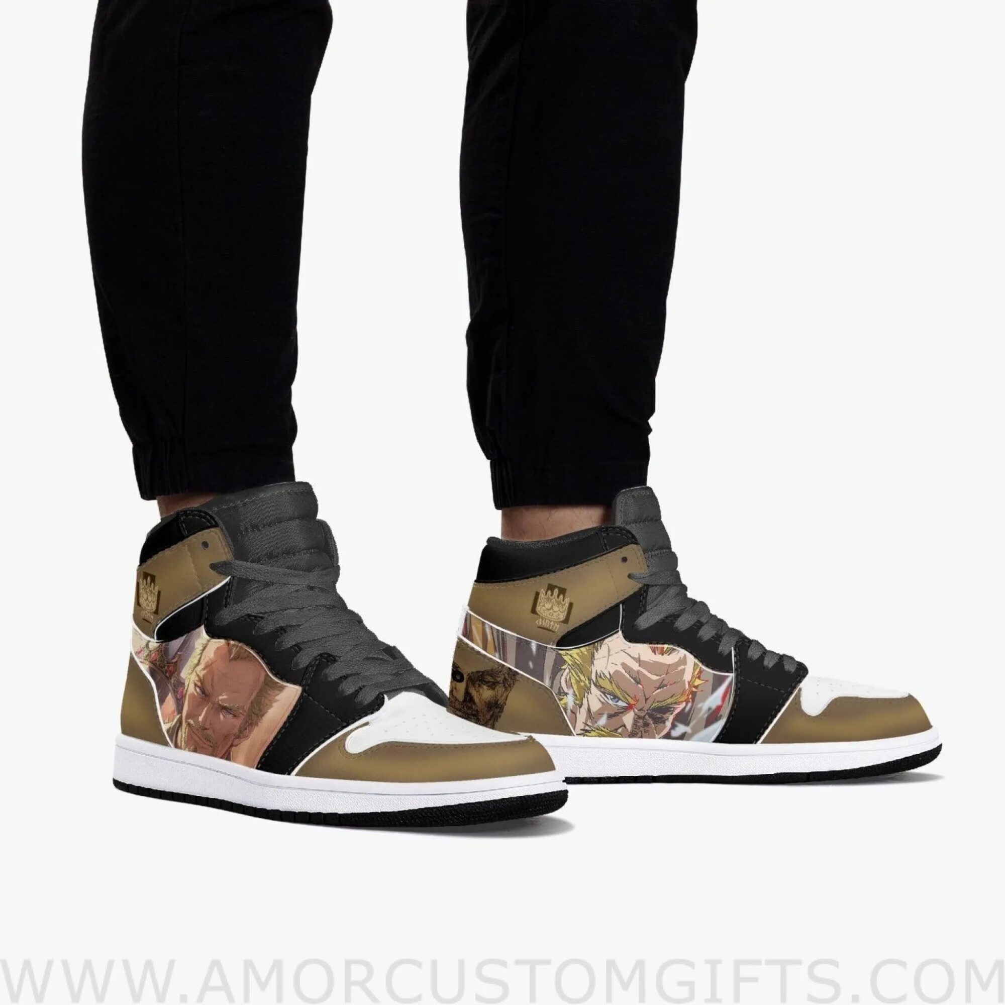 Custom Vinland Saga Askeladd JD1 Anime Sneakers Mid 1 Basketball Shoes