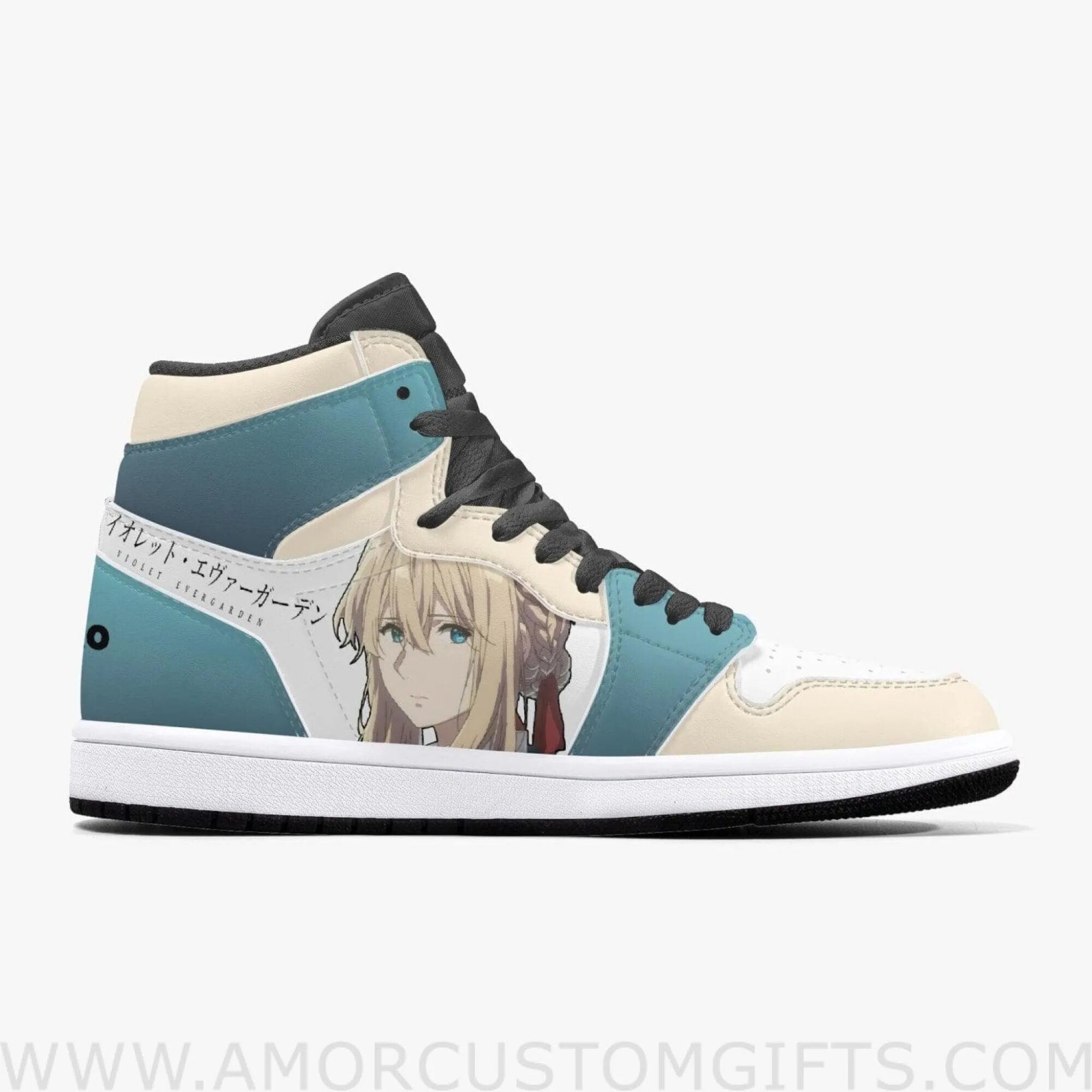 Custom Violet Evergarden Violet JD1 Anime Sneakers Mid 1 Basketball Shoes