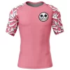 Hooktab Doflamingo One Piece Short Sleeve Rash Guard Compression Shirt Cosplay Anime Gym Shirt