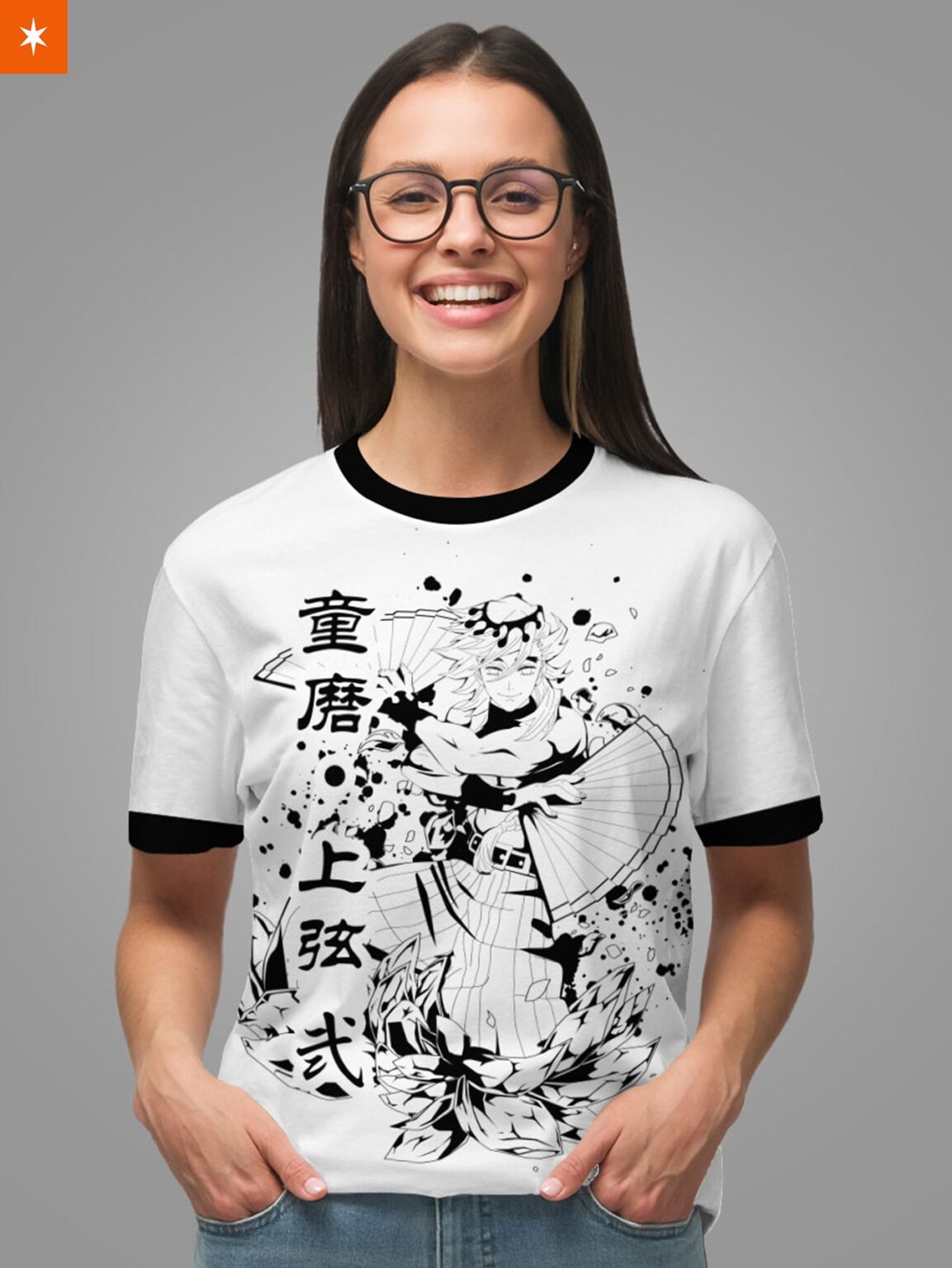 Doma B&W Demon Slayer Anime Unisex T-Shirt