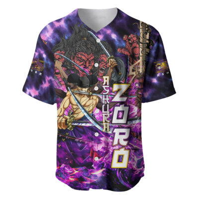 Ashura Style Zoro Kiki Kyutoryu Baseball Jersey One Piece Baseball Jersey Anime Baseball Jersey