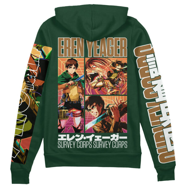 Eren Yeager Attack on Titan Streetwear Otaku Cosplay Anime Zip Hoodie