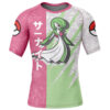 Hooktab Gardevoir Attack Pokemon Short Sleeve Rash Guard Compression Shirt Cosplay Anime Gym Shirt