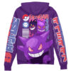 Gengar V4 Pokemon Streetwear Otaku Cosplay Anime Zip Hoodie