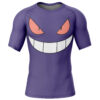 Hooktab Gengar face Pokemon Short Sleeve Rash Guard Compression Shirt Cosplay Anime Gym Shirt