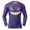 Hooktab Gengar Pokemon Long Sleeve Rash Guard Compression Shirt Cosplay Anime Gym Shirt