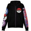 Gengar V2 Pokemon Streetwear Otaku Cosplay Anime Zip Hoodie