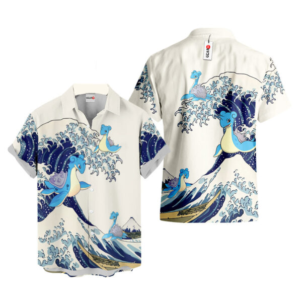 Merch Lapras Kanagawa Great Wave Lapras Hawaiian Shirt Pokemon Hawaiian Shirt Anime Hawaiian Shirt