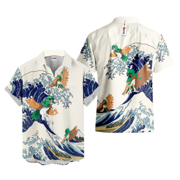 Merch Decidueye Kanagawa Great Wave Decidueye Hawaiian Shirt Pokemon Hawaiian Shirt Anime Hawaiian Shirt