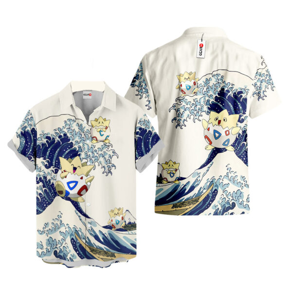 Merch Togepi Kanagawa Great Wave Togepi Hawaiian Shirt Pokemon Hawaiian Shirt Anime Hawaiian Shirt