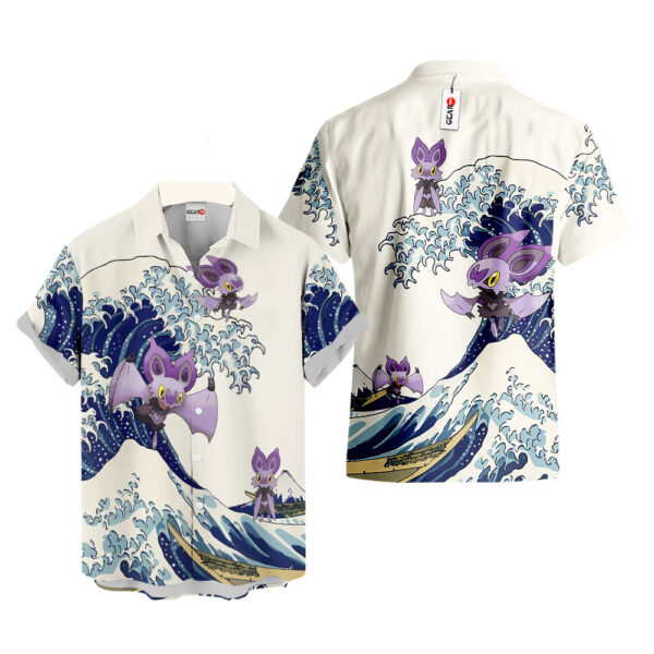 Merch Noibat Kanagawa Great Wave Noibat Hawaiian Shirt Pokemon Hawaiian Shirt Anime Hawaiian Shirt