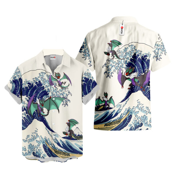 Merch Noivern Kanagawa Great Wave Noivern Hawaiian Shirt Pokemon Hawaiian Shirt Anime Hawaiian Shirt