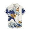 Merch Eevee Kanagawa Great Wave Eevee Hawaiian Shirt Pokemon Hawaiian Shirt Anime Hawaiian Shirt