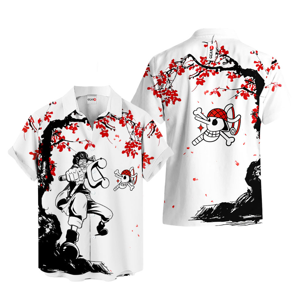 Japan Cherry Blossom Style Usopp Hawaiian Shirt One Piece Hawaiian Shirt Anime Hawaiian Shirt