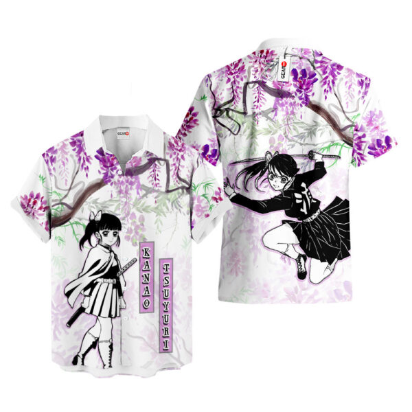 Wisteria Style Kanao Tsuyuri Hawaiian Shirt Demon Slayer Hawaiian Shirt Anime Hawaiian Shirt