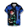 Blue Spider Lily Tanjiro Hawaiian Shirt Demon Slayer Hawaiian Shirt Anime Hawaiian Shirt