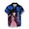 Blue Spider Lily Nezuko Hawaiian Shirt Demon Slayer Hawaiian Shirt Anime Hawaiian Shirt