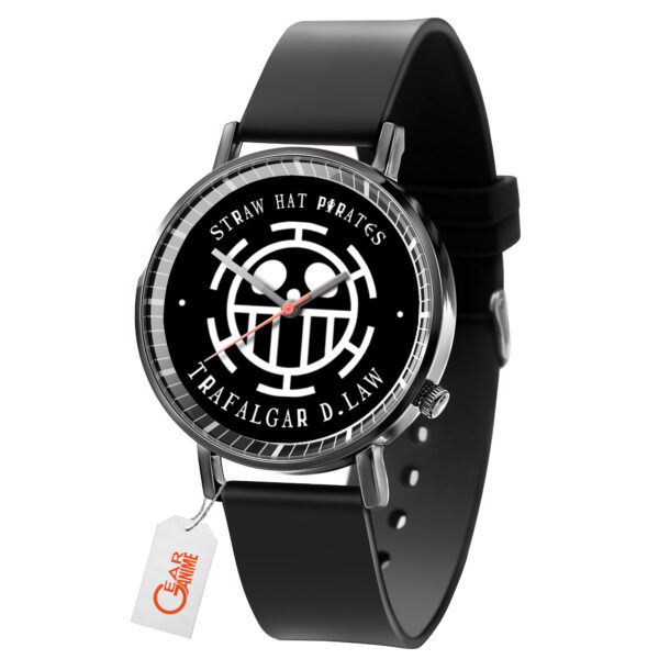Trafalgar D. Law Symbol One Piece Anime Leather Band Wrist Watch Personalized