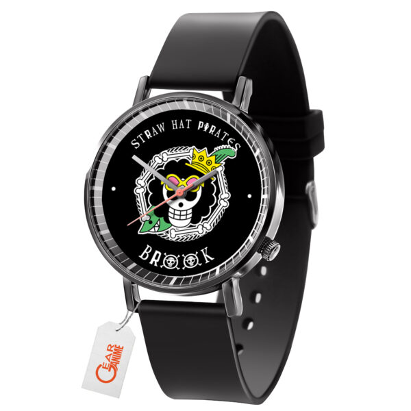Brook Symbol One Piece Anime Leather Band Wrist Watch Personalized