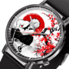 Sanemi Demon Slayer Anime Leather Band Wrist Watch Japan Cherry Blossom