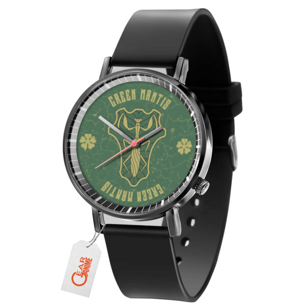 Green Mantis Black Clover Anime Leather Band Wrist Watch Personalized