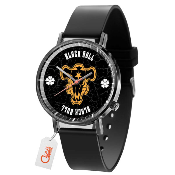 Black Bull Black Clover Anime Leather Band Wrist Watch Personalized