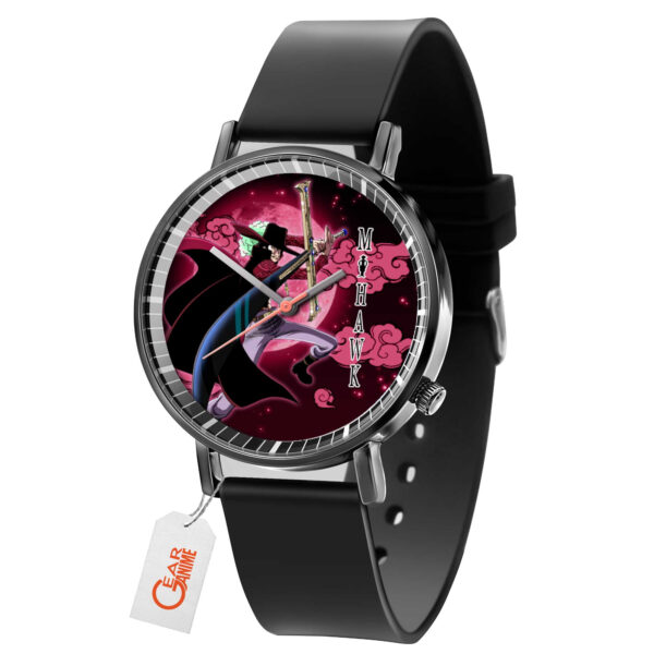 Dracule Mihawk One Piece Anime Leather Band Wrist Watch Moon Clouds Style