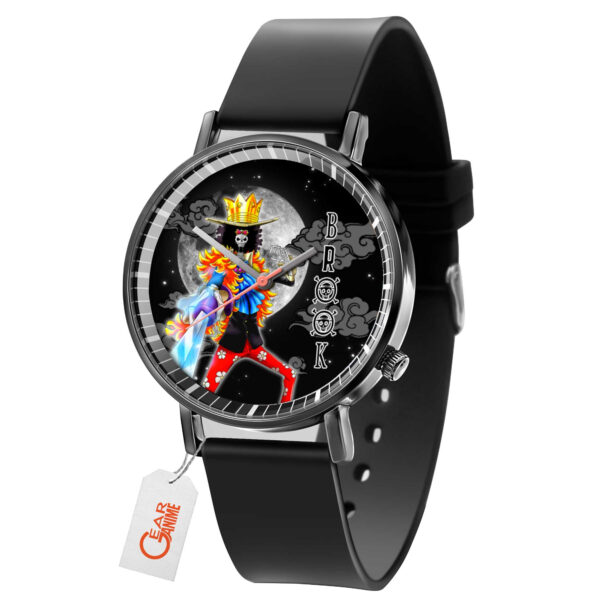 Brook One Piece Anime Leather Band Wrist Watch Moon Clouds Style