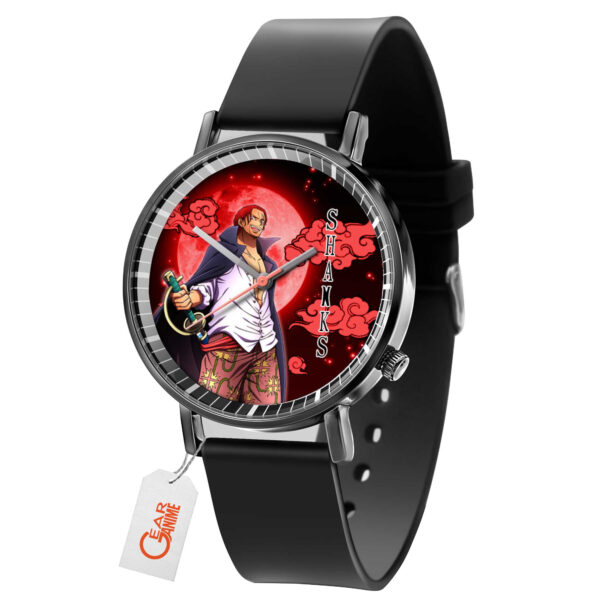 Shanks One Piece Anime Leather Band Wrist Watch Moon Clouds Style